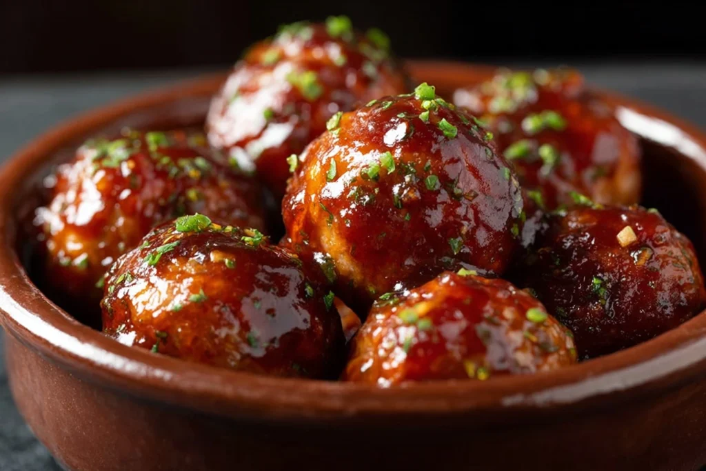 Easy BBQ Chicken Meatballs Recipe Homemade BBQ Chicken Meatballs Best Sauce For BBQ Chicken Meatballs Slow Cooker BBQ Chic...