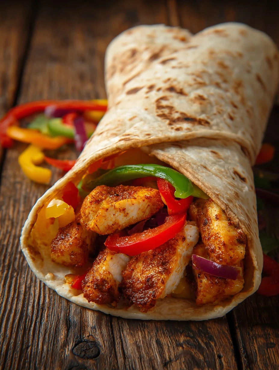 Easy Chicken Fajita Burritos Recipe Homemade Chicken Fajita Burritos Spicy Chicken Fajita Burrito Wrap Healthy Chicken Faj...