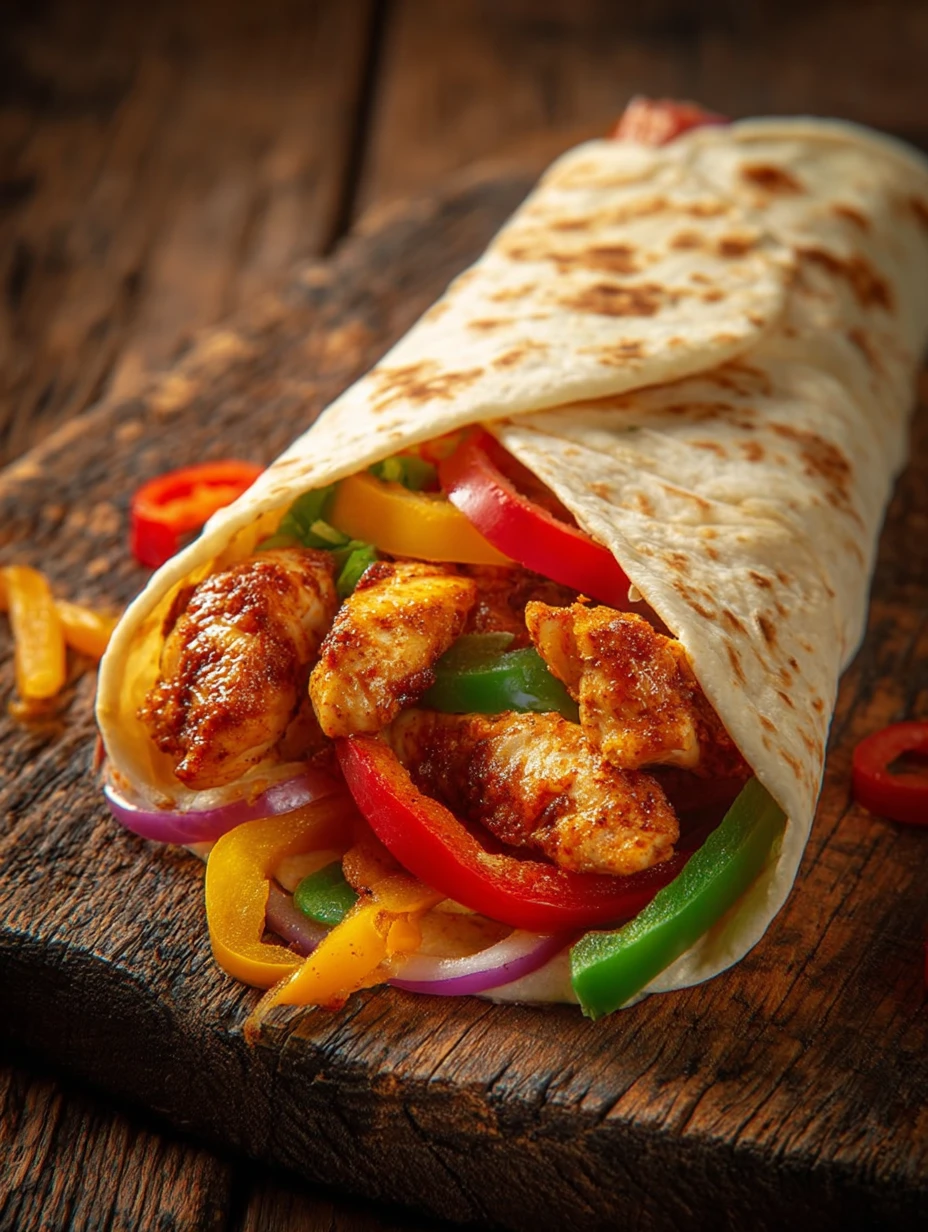 Easy Chicken Fajita Burritos Recipe Homemade Chicken Fajita Burritos Spicy Chicken Fajita Burrito Wrap Healthy Chicken Faj...