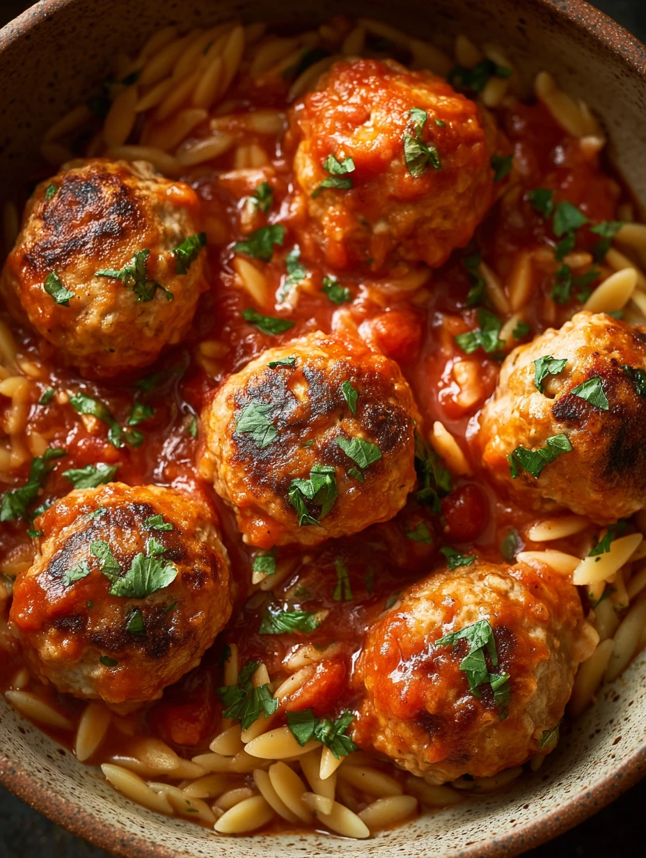 Easy Chicken Meatballs And Orzo Recipe Homemade Chicken Meatball Orzo Soup Best Spices For Chicken Meatballs Orzo Gluten-f...