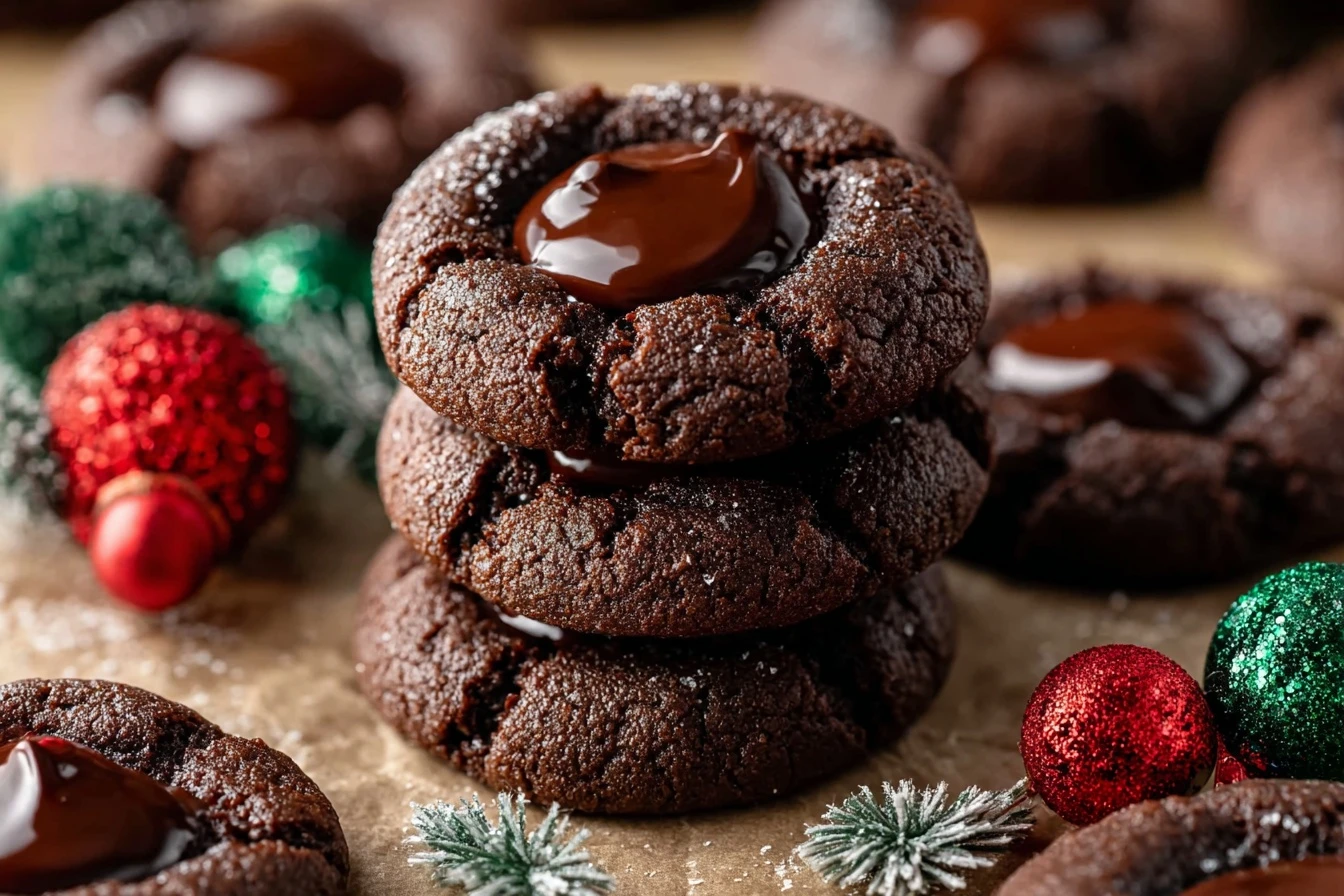 Easy Chocolate Thumbprint Cookies Recipe Best Chewy Thumbprint Cookies Homemade Chocolate Thumbprint Cookies Gluten-free C...