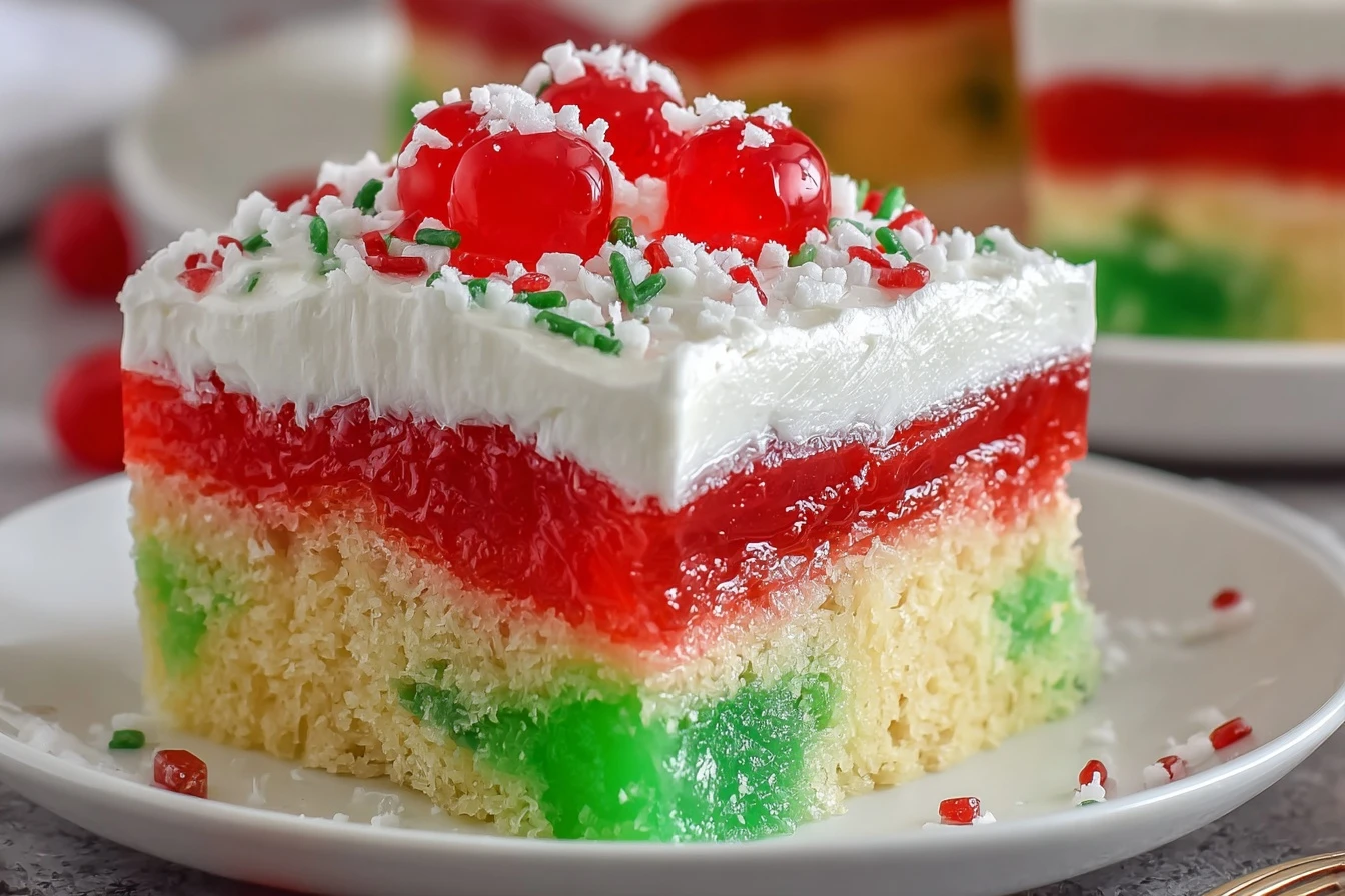 Easy Christmas Jello Poke Cake Recipe Best Jello Flavors For Poke Cake Christmas Dessert Ideas With Jello How To Make A Je...