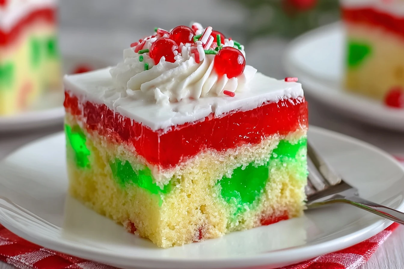 Easy Christmas Jello Poke Cake Recipe Best Jello Flavors For Poke Cake Christmas Dessert Ideas With Jello How To Make A Je...