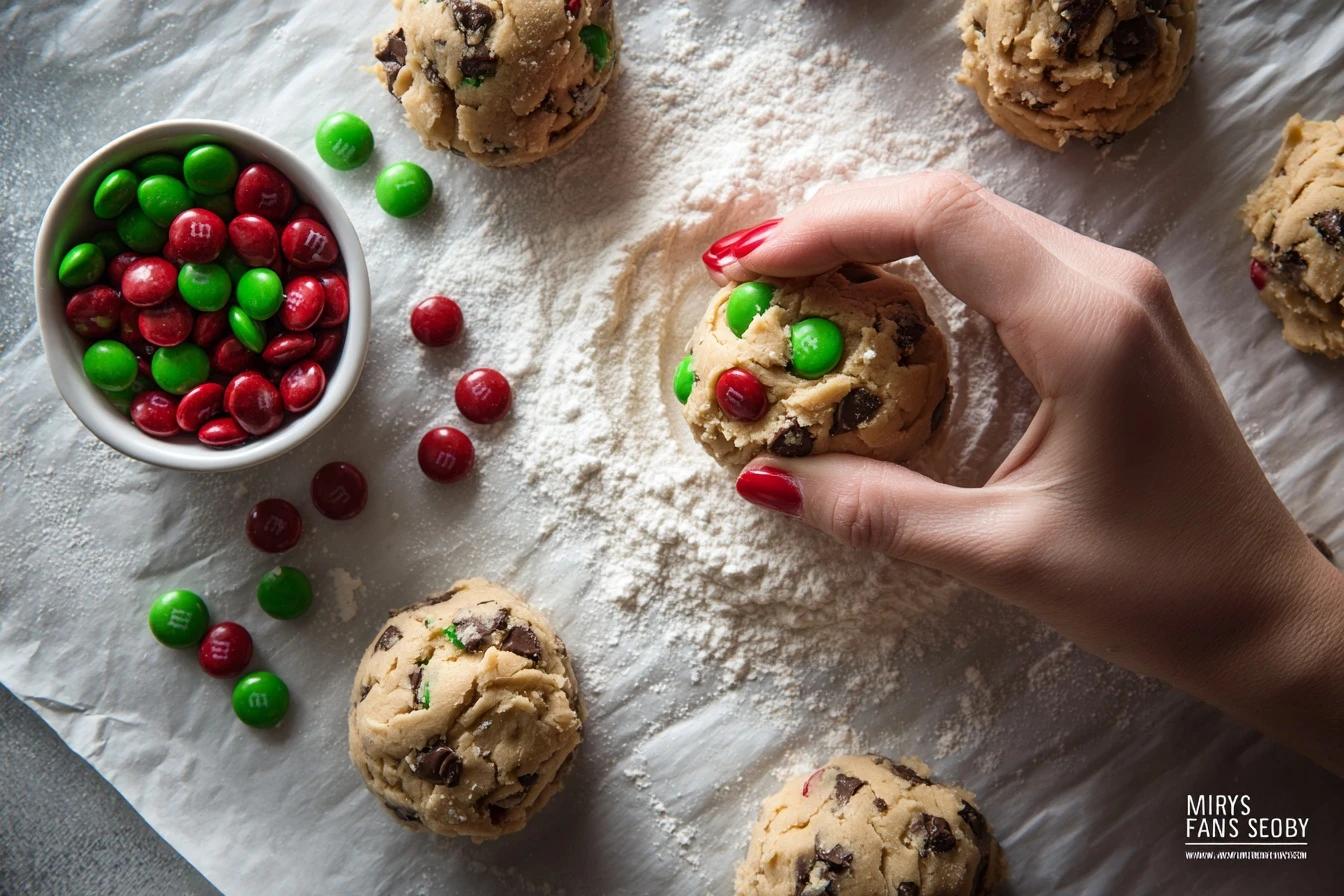 Easy Christmas M&M Chocolate Chip Cookies (Soft & Chewy)