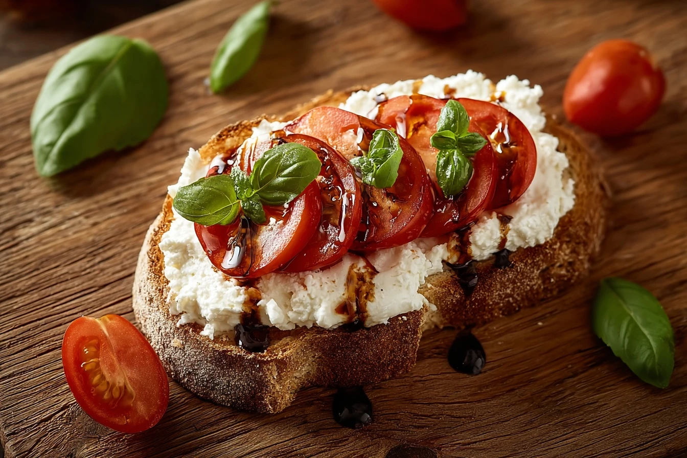 Easy Cottage Cheese Caprese Toast Recipe Quick Caprese Toast With Cottage Cheese Healthy Cottage Cheese Caprese Variations...