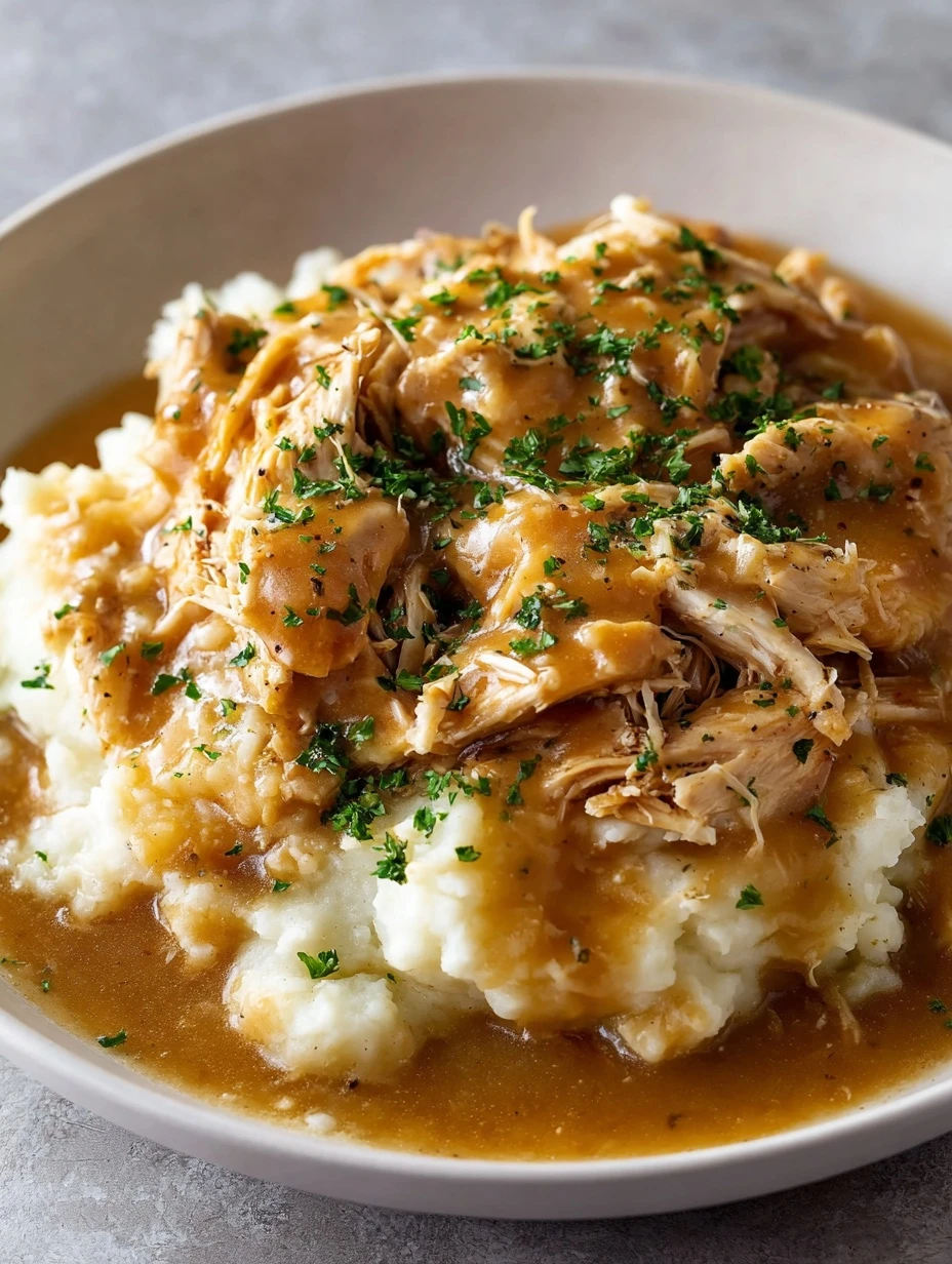 Easy Crockpot Chicken And Gravy Recipe Melt-in-your-mouth Chicken Crockpot Dish Best Slow Cooker Chicken Gravy Simple Comf...