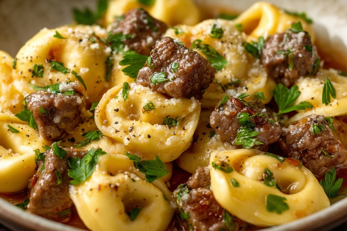 Garlic Butter Beef Tortellini