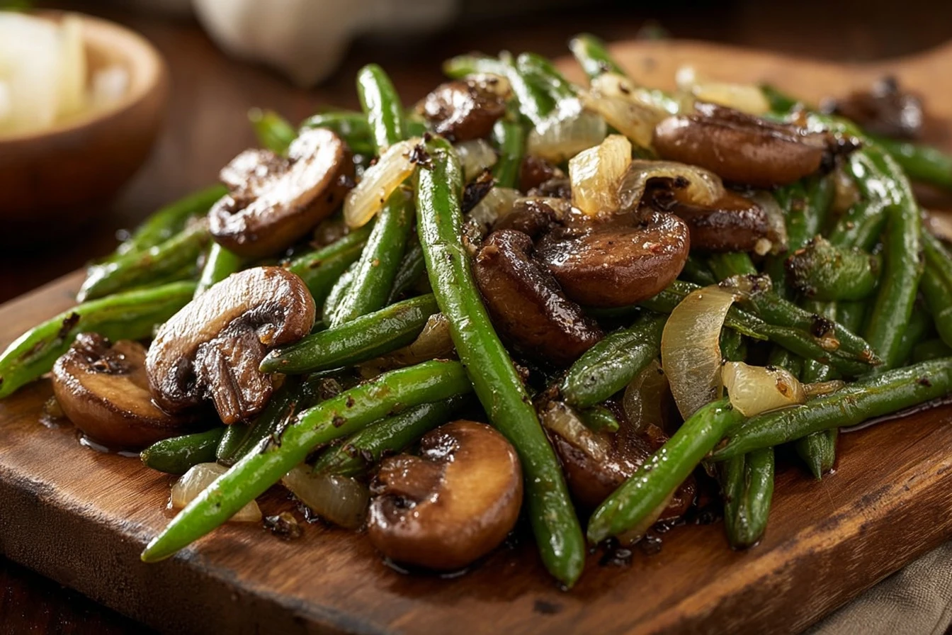Quick & Tasty: Garlic Butter Green Beans and Mushrooms