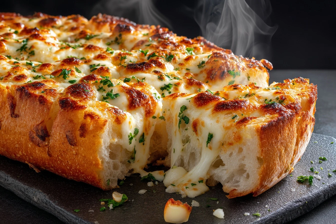 Easy 5-Minute Garlic Cheesy Bread (using Pizza Dough)