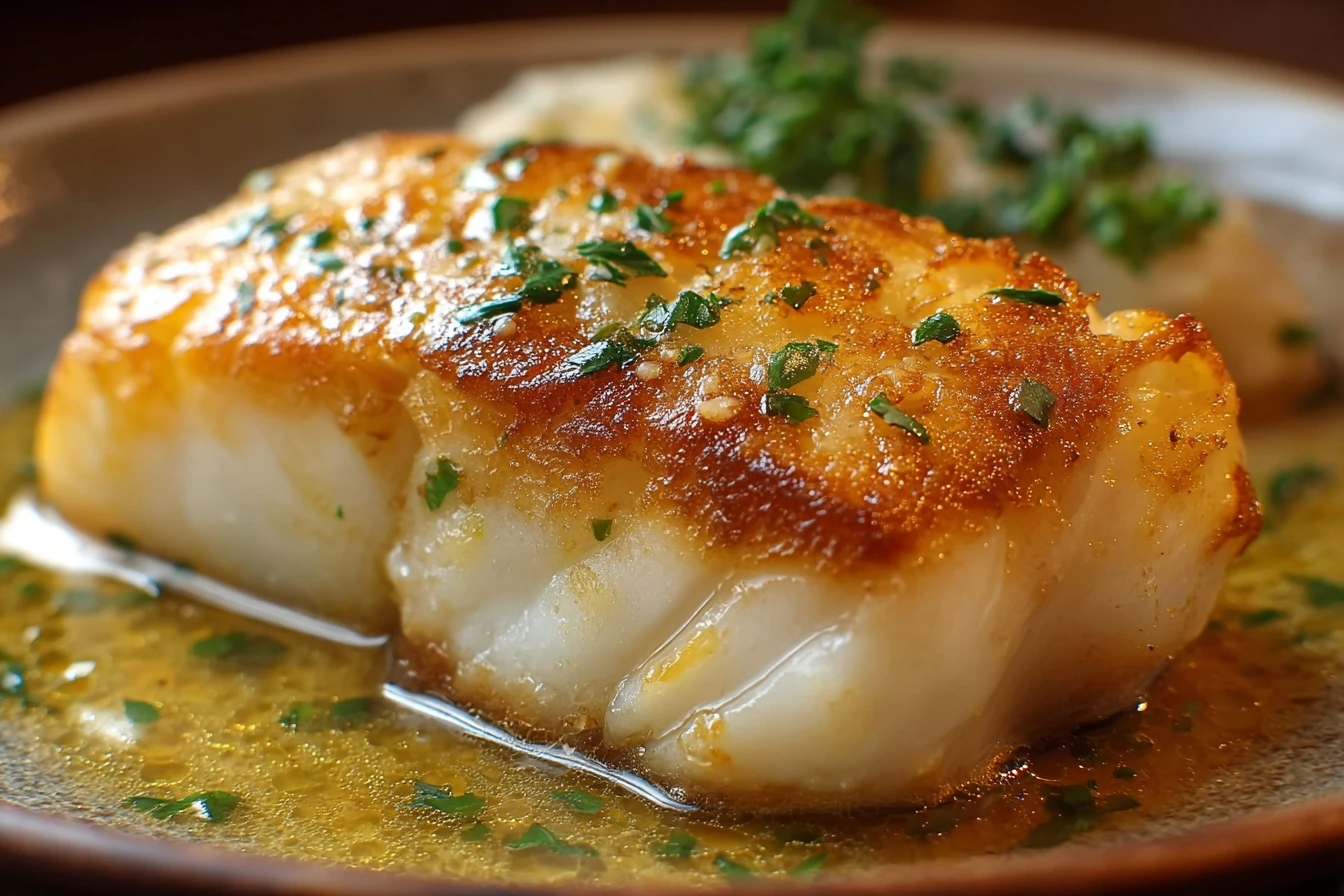 Easy Lemon Butter Cod Recipe Best Pan Seared Cod Seasoning How To Make Lemon Butter For Fish Lemon Butter Pan Seared Cod B...