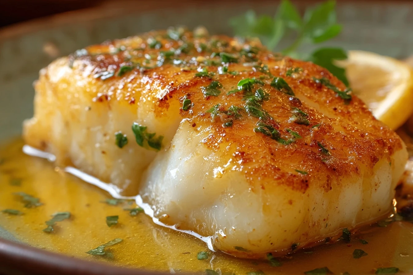 Easy Lemon Butter Cod Recipe Best Pan Seared Cod Seasoning How To Make Lemon Butter For Fish Lemon Butter Pan Seared Cod B...