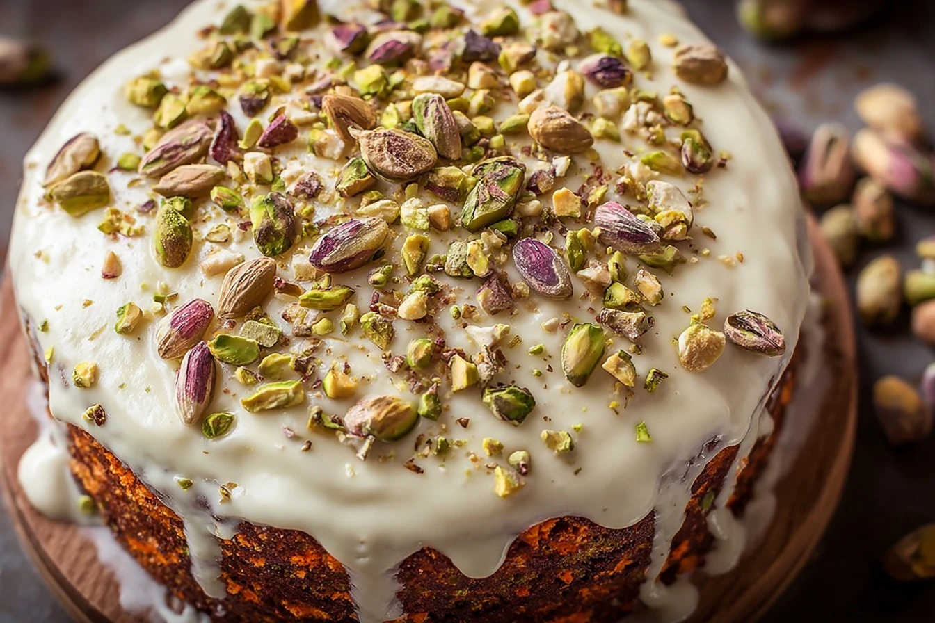 Easy Pistachio Carrot Cake Recipe Homemade Pistachio Carrot Cake Guide Step-by-step Pistachio Carrot Cake Healthy Pistachi...