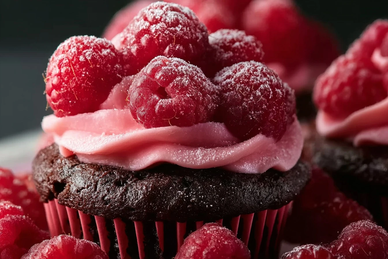 Easy Raspberry Chocolate Lava Cupcakes Recipe Best Chocolate Raspberry Cupcakes With Filling Gluten-free Raspberry Chocola...