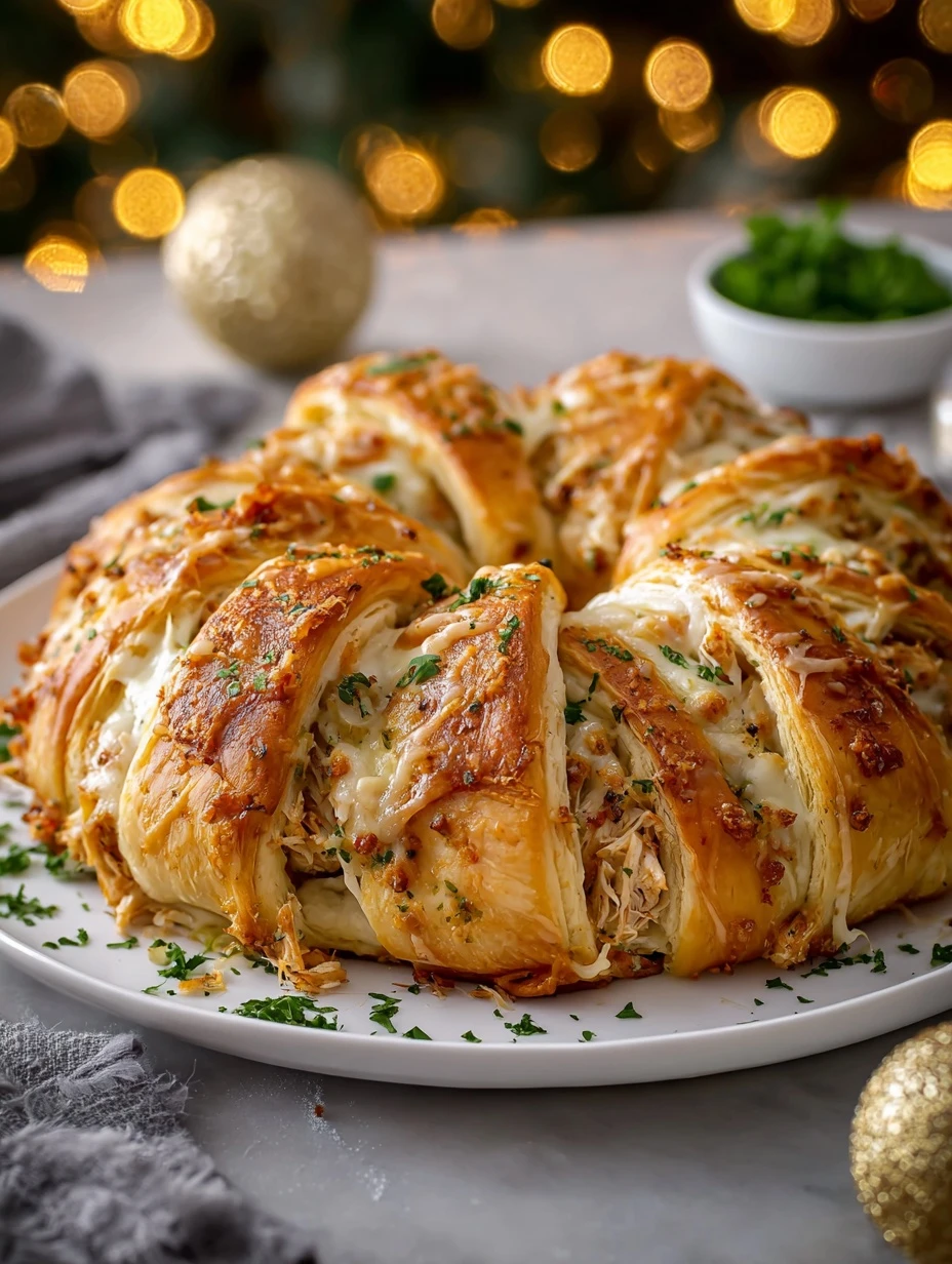 Garlic Herb Turkey Alfredo Recipe Easy Turkey Alfredo Crescent Ring Homemade Garlic Herb Turkey Ring How To Make Turkey Al...