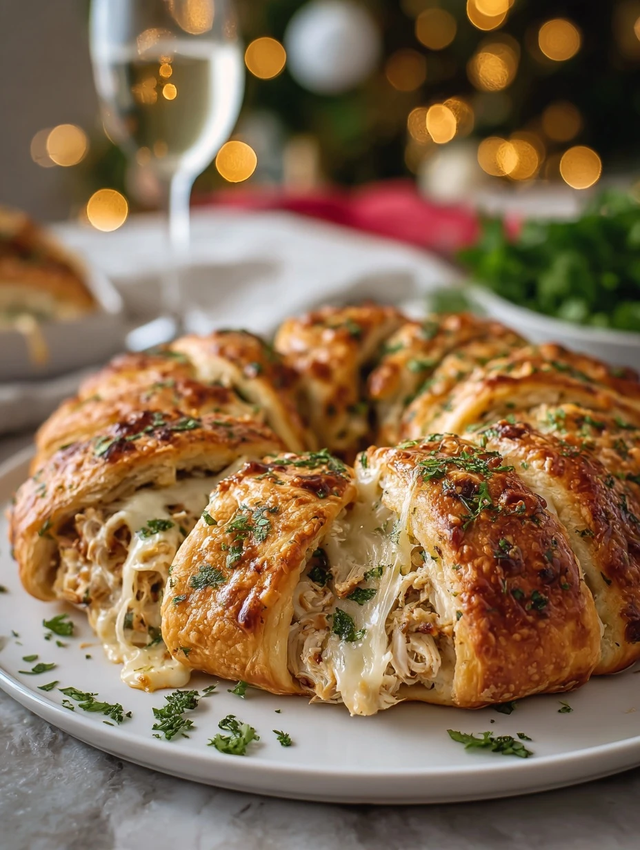 Garlic Herb Turkey Alfredo Recipe Easy Turkey Alfredo Crescent Ring Homemade Garlic Herb Turkey Ring How To Make Turkey Al...