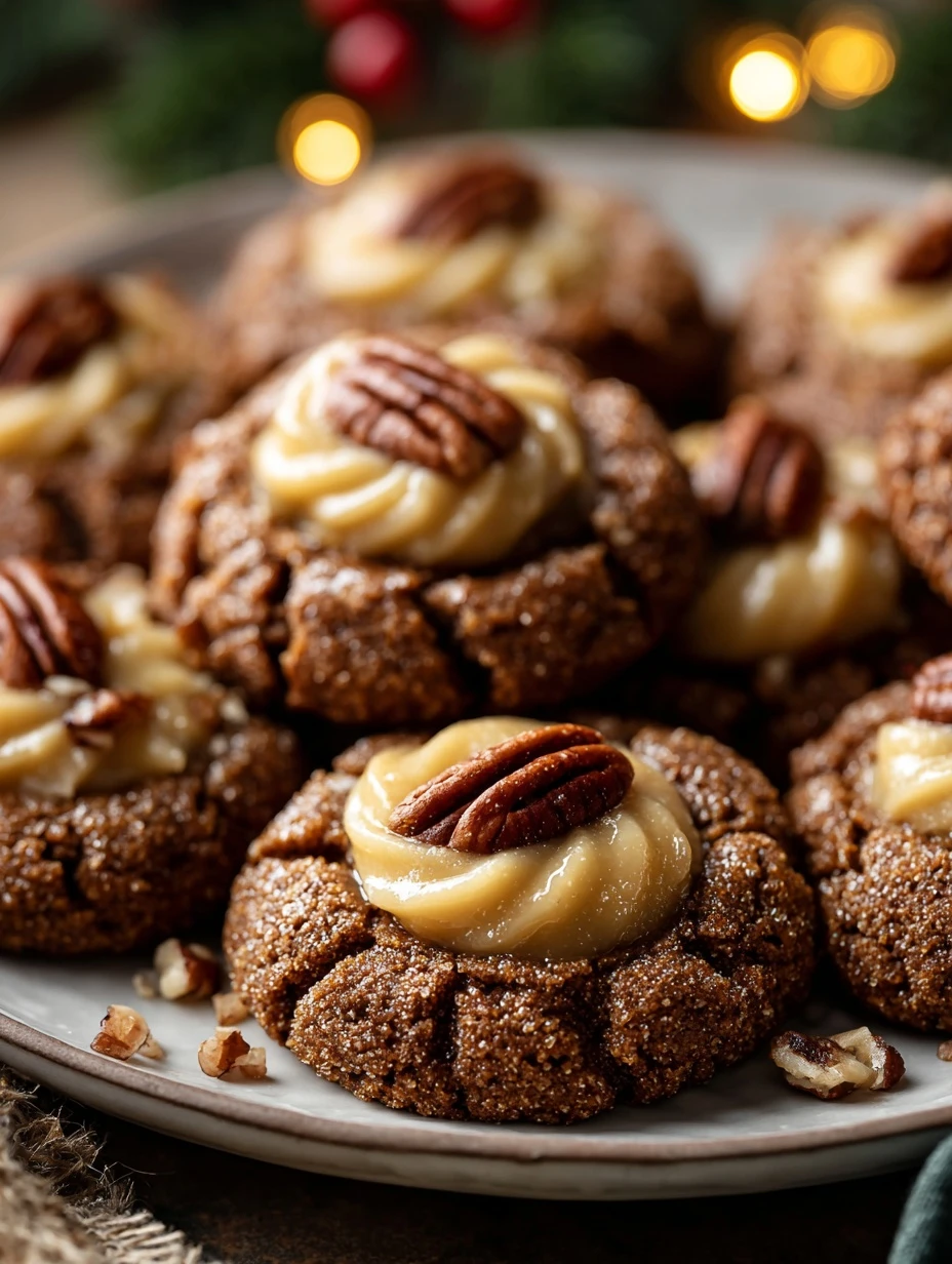 Gingerbread Maple Pecan Cookies Recipe Best Thumbprint Cookie Recipe For Holidays How To Make Gingerbread Thumbprint Cooki...