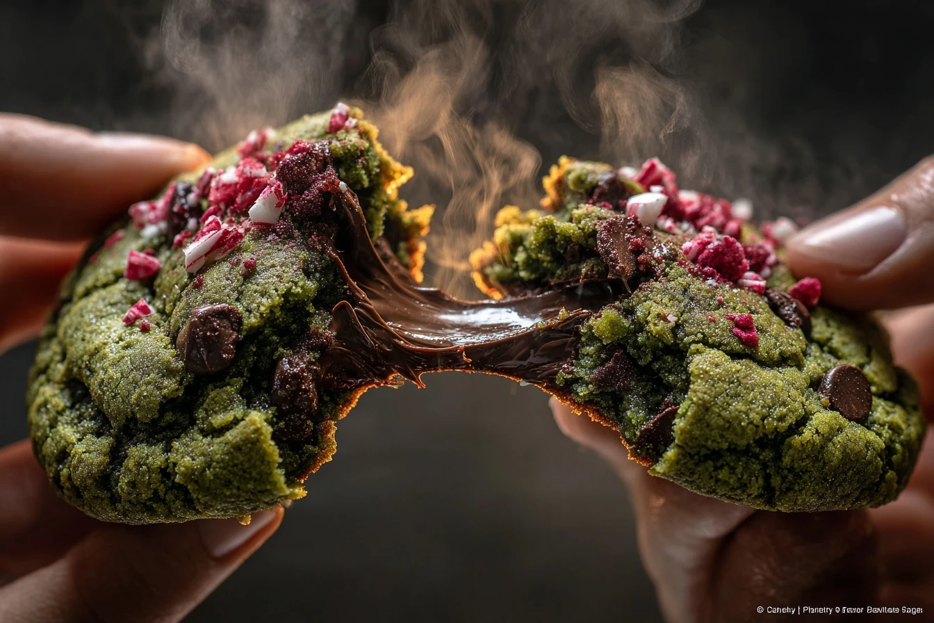 Gooey Grinch Chocolate Chip Cookies Recipe Easy Grinch Peppermint Cookies Tutorial How To Make Green Chocolate Chip Cookie...