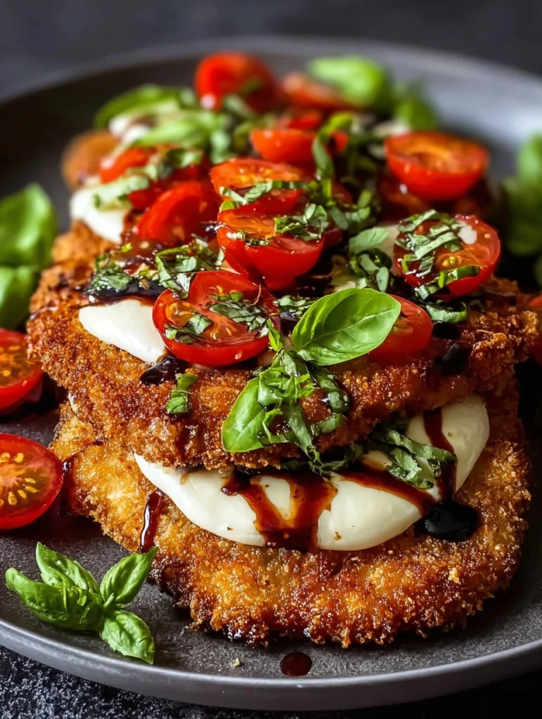 Healthy Crispy Chicken Caprese Recipe Low-calorie Chicken Caprese With Mozzarella Balsamic Glazed Chicken Caprese Cooking ...