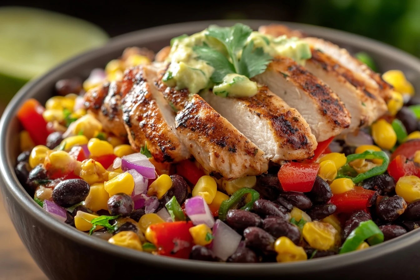 High Protein Chicken Bean Salad Recipe Quick Nutritious Chicken Bean Salad Easy High-protein Salad Ideas Low Carb Chicken ...