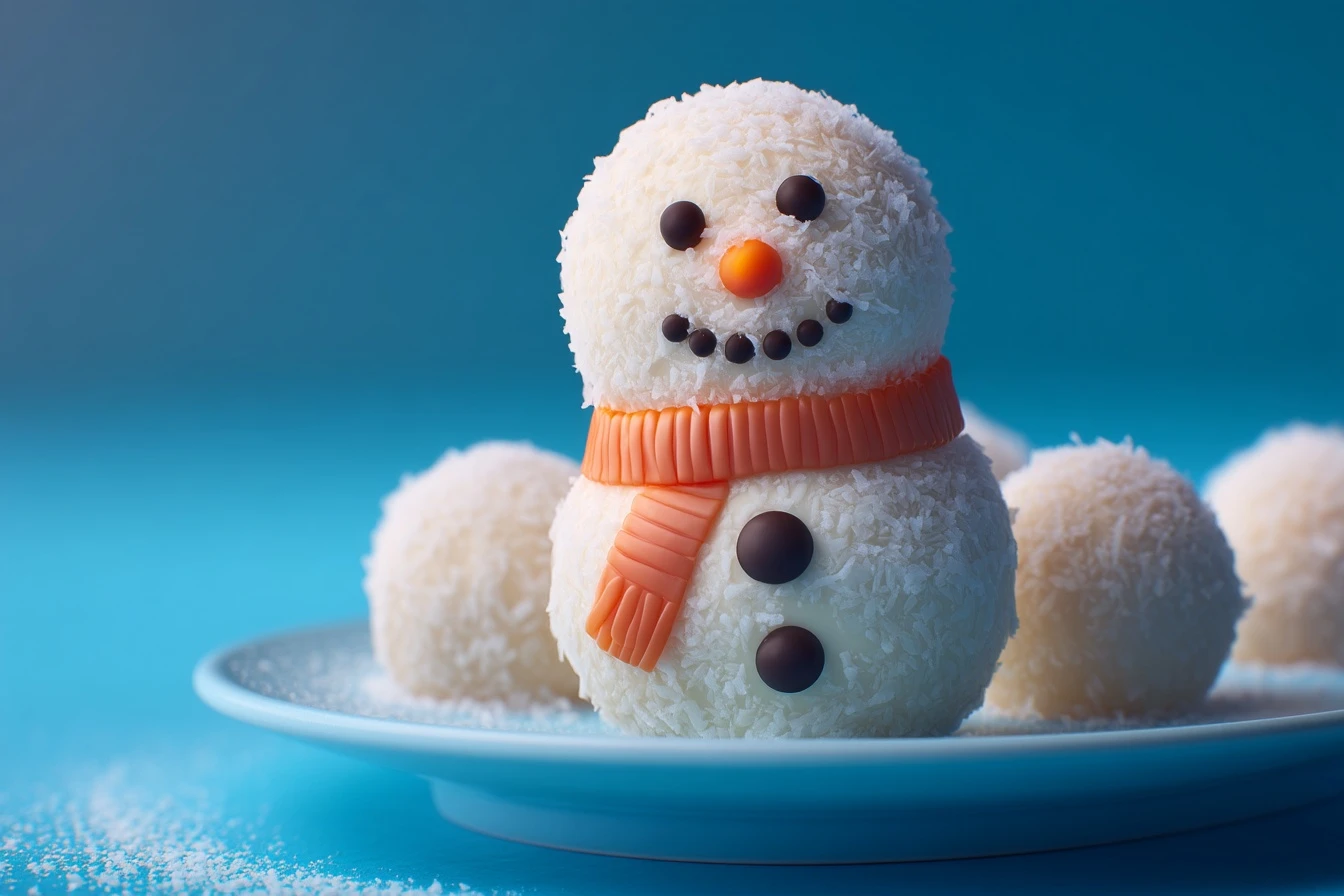 No-Bake Snowman Truffles with Candy Scarves – Easy Holiday Treat