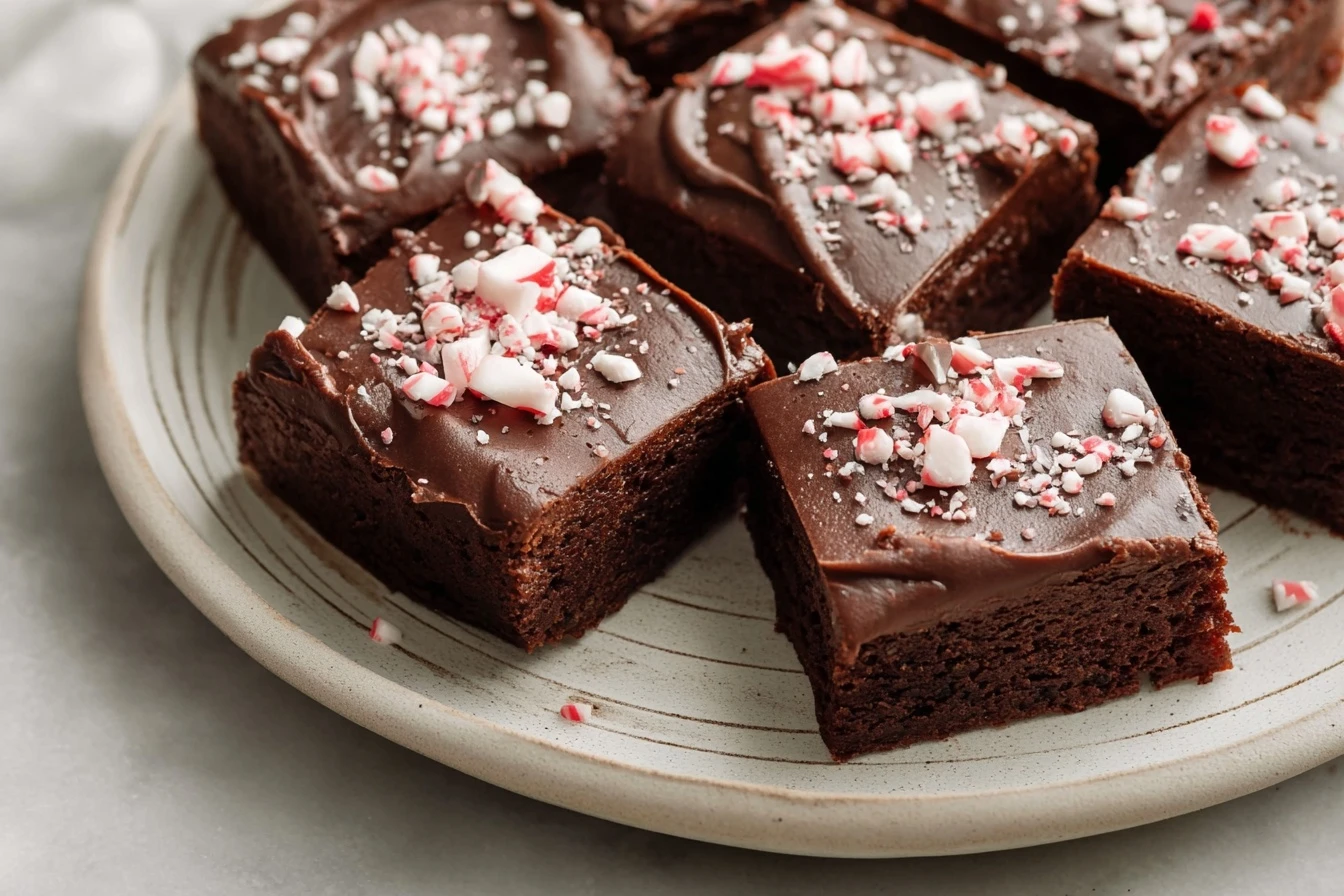 One Bowl Peppermint Brownies