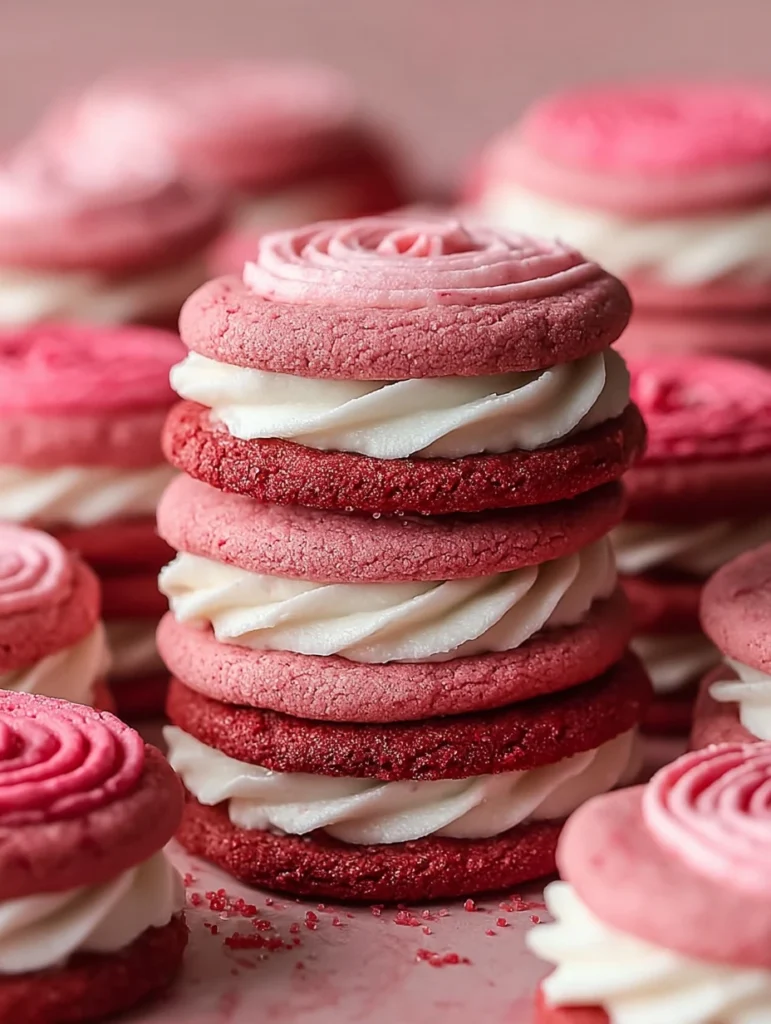 Pink Velvet Cookies Recipe Homemade Pink Velvet Cookies Best Cream Cheese Frosting For Cookies How To Make Pink Velvet Coo...