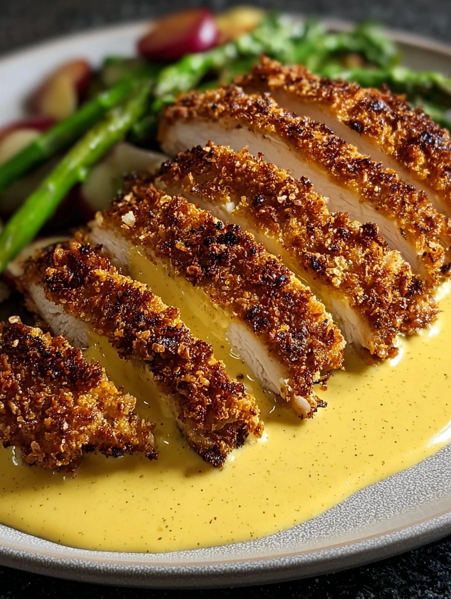 Pretzel Crusted Chicken Recipe Easy Pretzel Chicken With Cheddar Sauce How To Make Pretzel Crusted Chicken Best Mustard Sa...