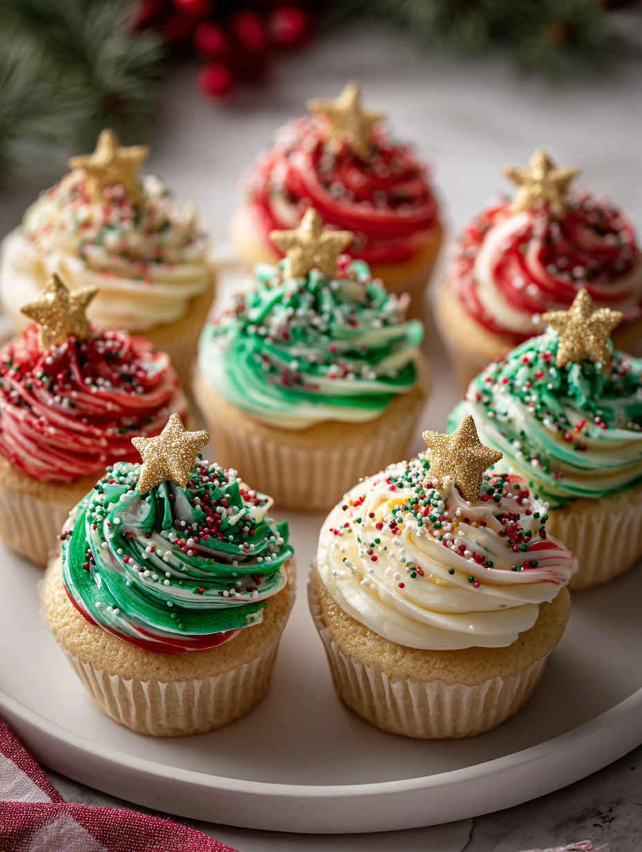 Rainbow Christmas Cupcake Recipes Easy Merry Bright Cupcakes Whimsical Holiday Dessert Ideas How To Make Colorful Christma...