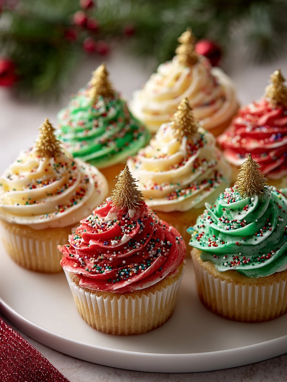 Rainbow Christmas Cupcake Recipes Easy Merry Bright Cupcakes Whimsical Holiday Dessert Ideas How To Make Colorful Christma...