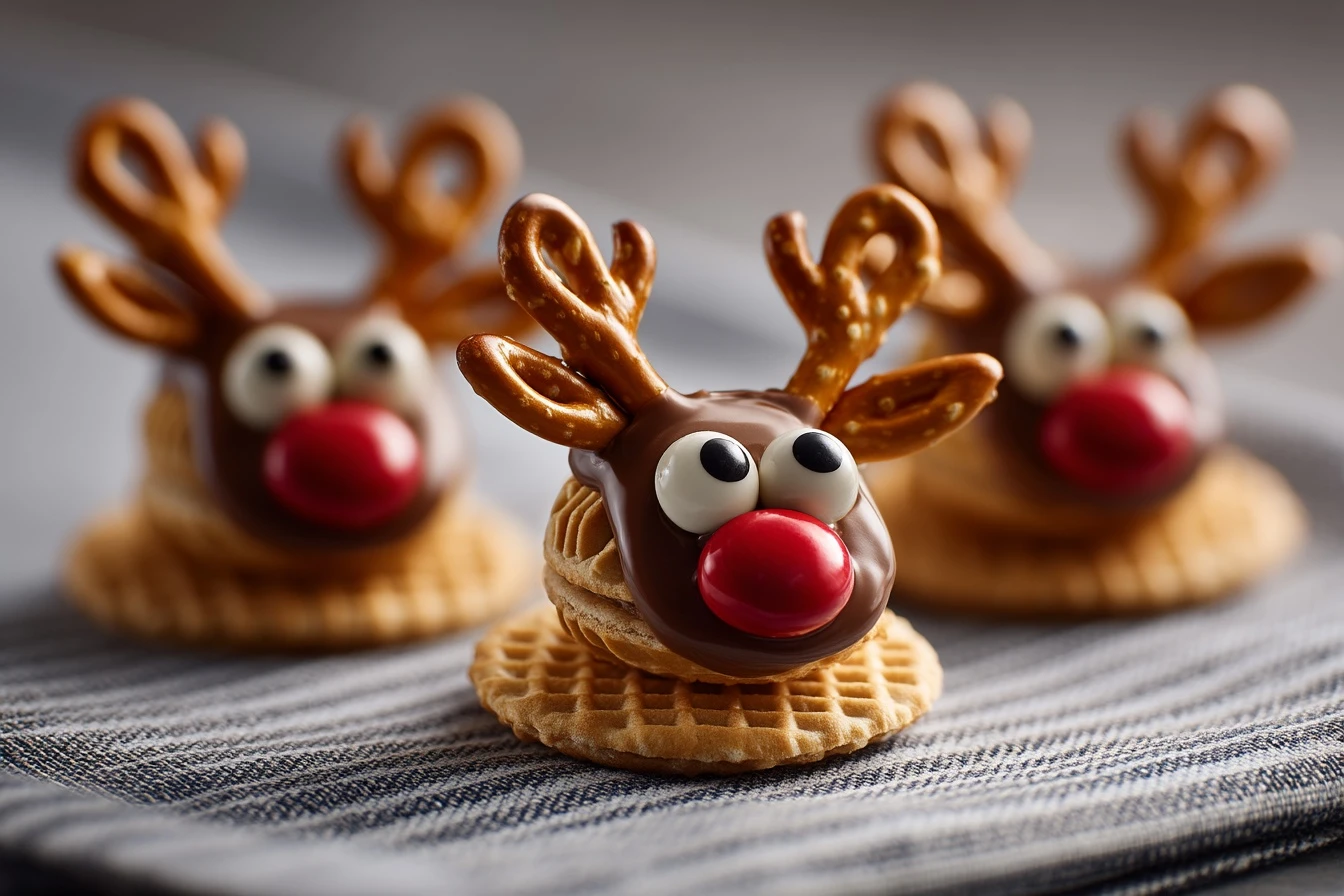Rudolph Wafer Reindeer Cookies – Cute Kid Christmas Snack