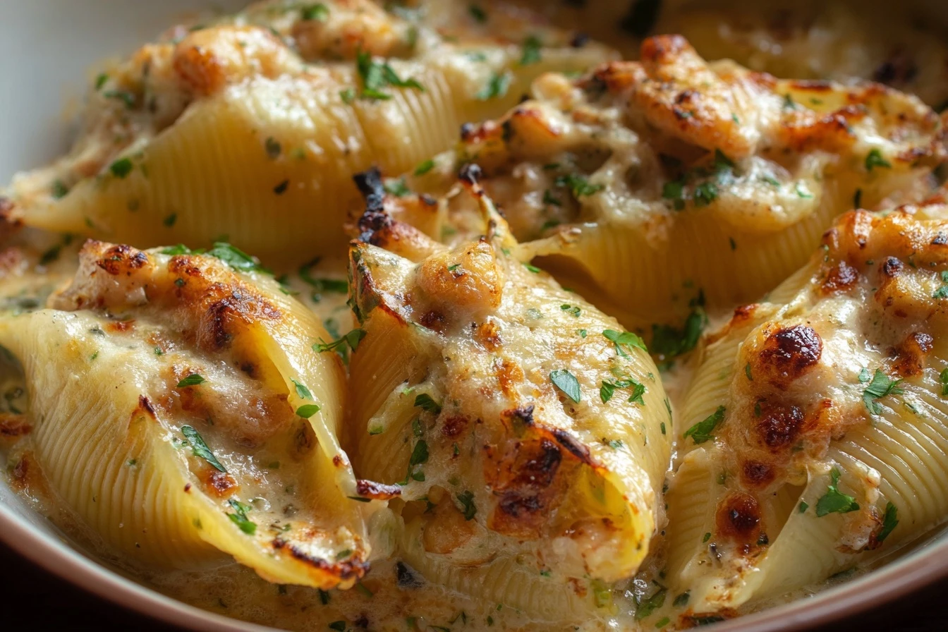 Seafood Stuffed Shells With Creamy Sauce Recipe Best Seafood Stuffed Shells Creamy Cheese How To Make Seafood Stuffed Shel...