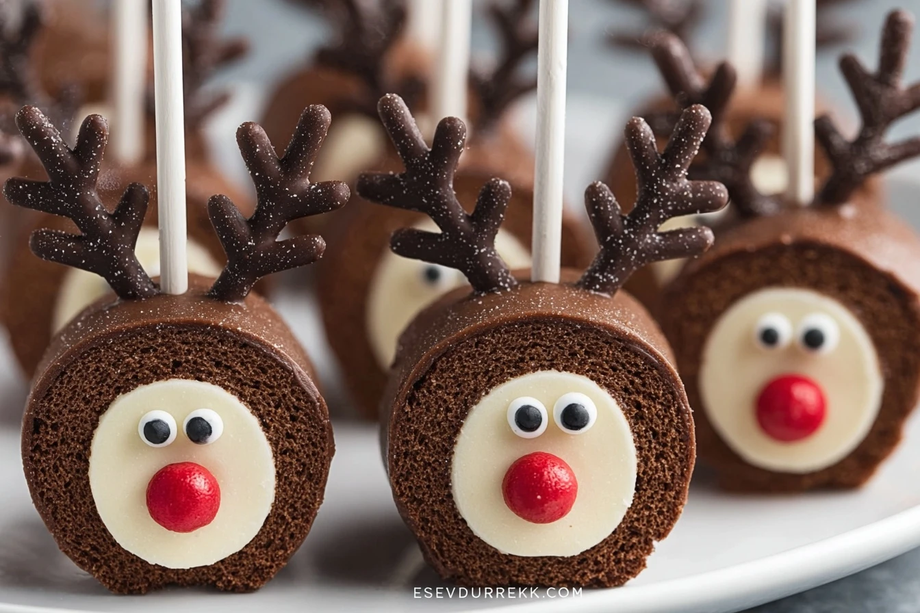 Swiss Roll Reindeer Pops