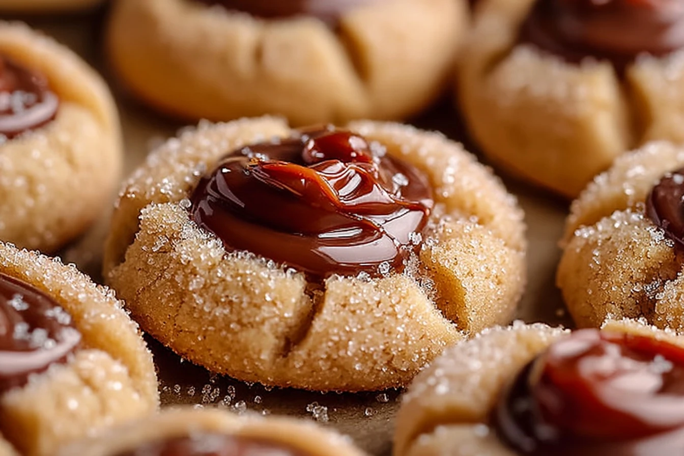 Twix Thumbprint Cookies