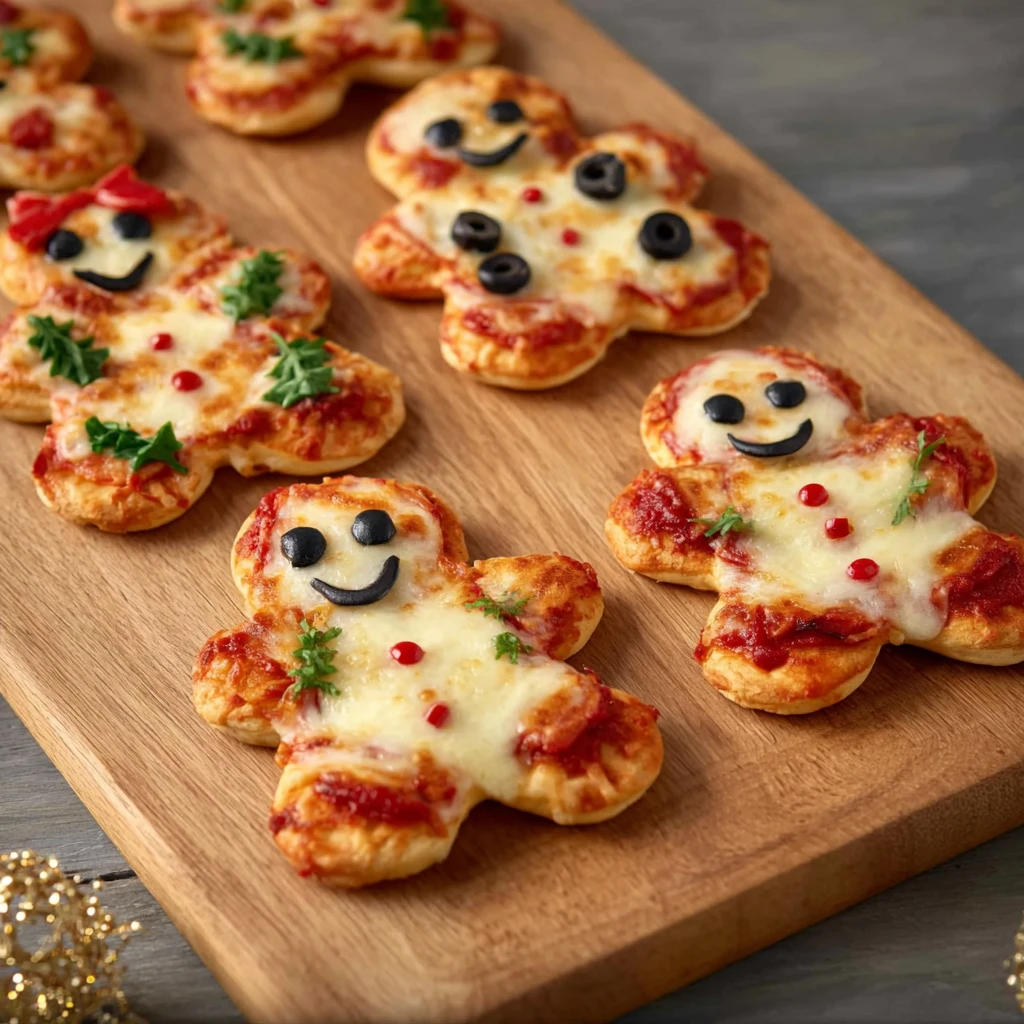 Vegetarian Gingerbread Mini Pizzas Festive Christmas Pizza Recipes Christmas Shaped Mini Pizzas Vegetarian Christmas Party...