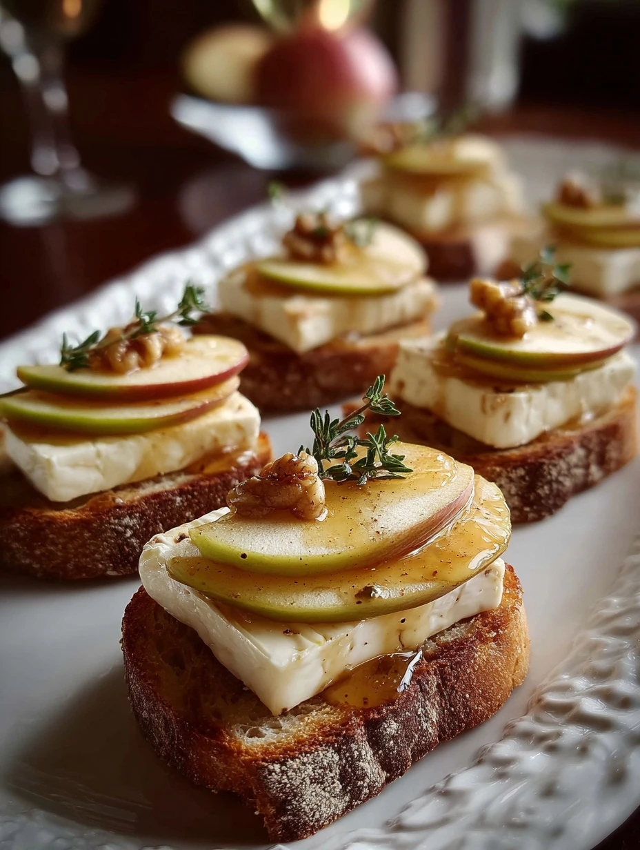 Apple Brie Crostini Recipe Easy Apple Brie Crostini Maple Cinnamon Butter Topping Gourmet Apple Brie Appetizer Apple Brie ...