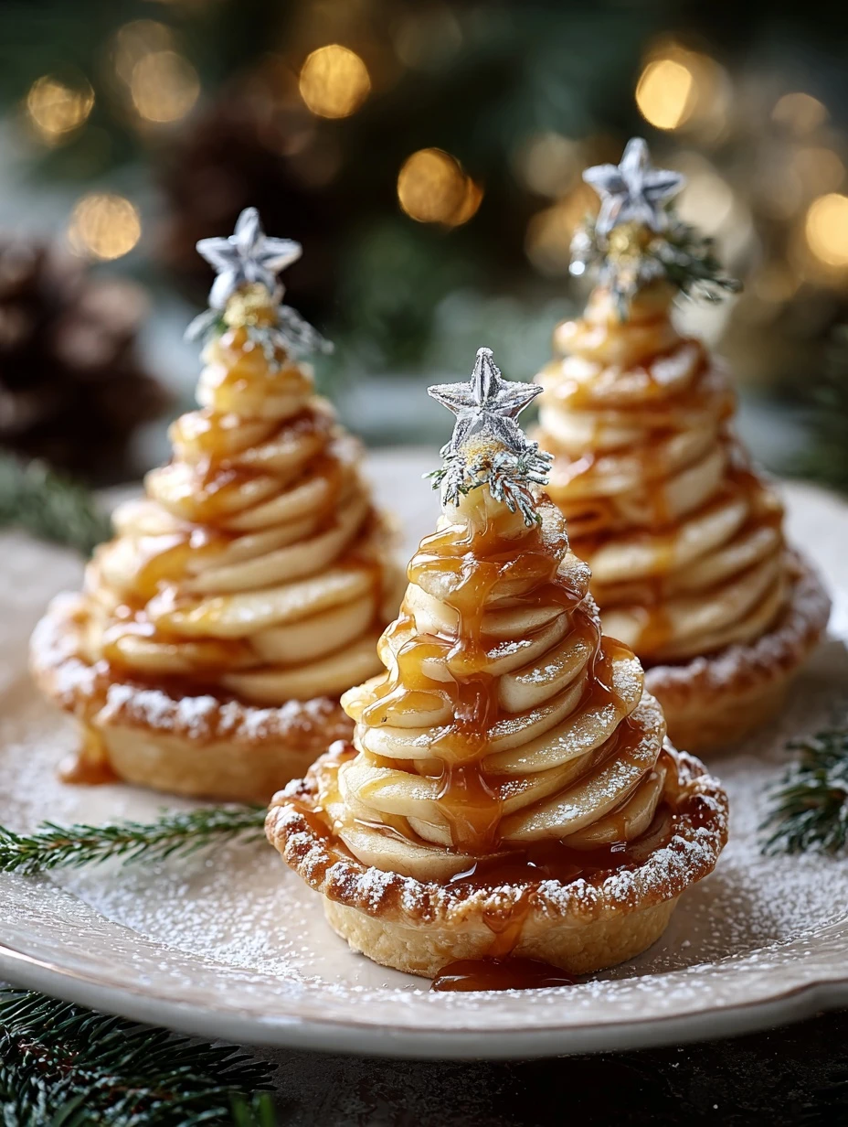 Caramel Apple & Brie Christmas Tree Tartlets