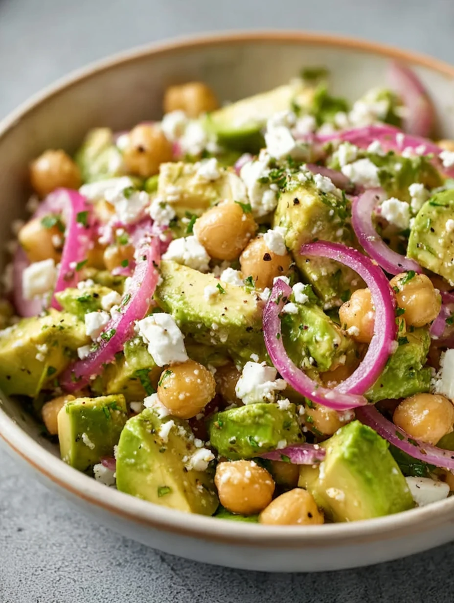 Chickpea Feta Avocado Salad Recipe Easy Chickpea Avocado Feta Salad Best Chickpea Salad With Feta Cheese Healthy Chickpea ...
