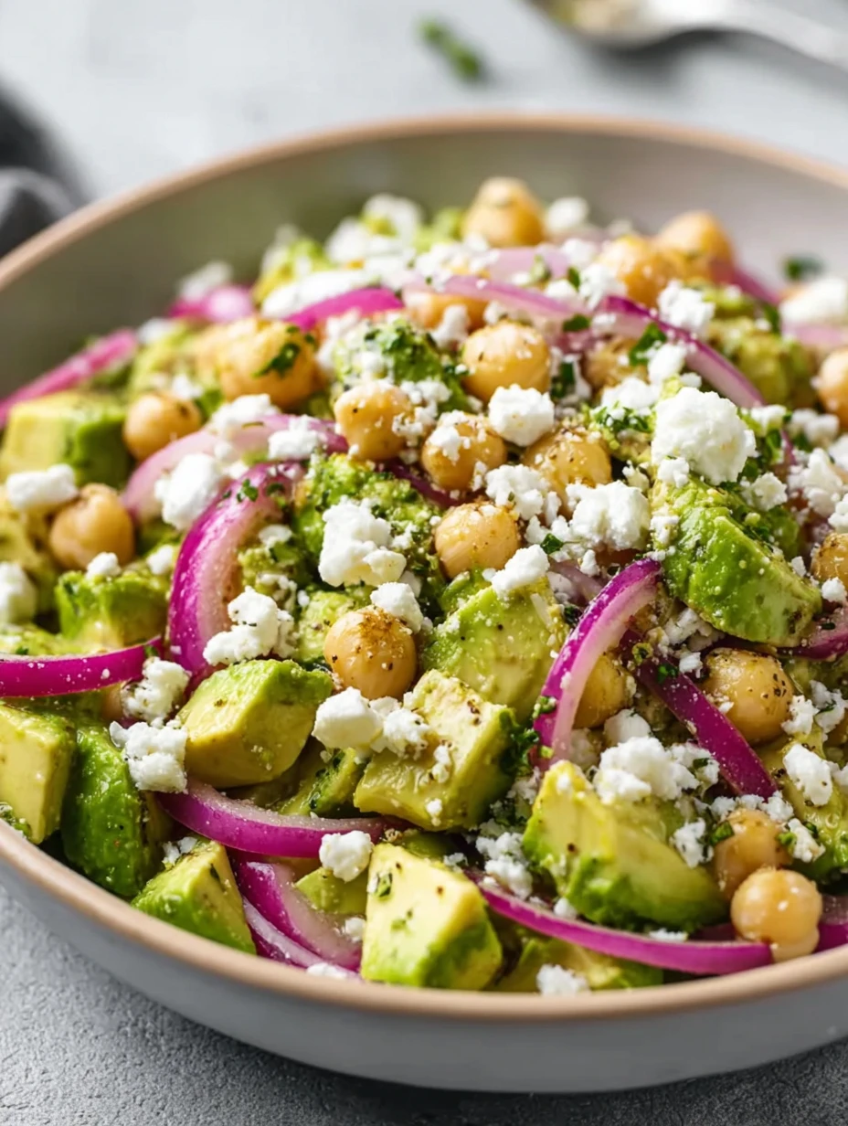 Chickpea Feta Avocado Salad Recipe Easy Chickpea Avocado Feta Salad Best Chickpea Salad With Feta Cheese Healthy Chickpea ...