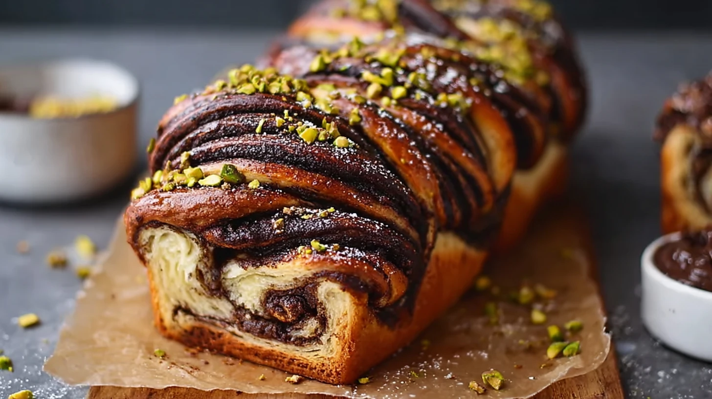 Bake in 30 Mins: Chocolate and Salted Pistachio Babka Buns