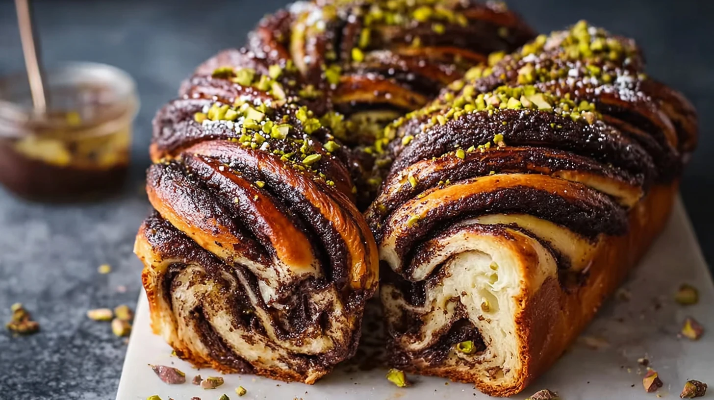 Chocolate Salted Pistachio Babka Buns Recipe Buy Chocolate Pistachio Babka Buns Online Homemade Chocolate Salted Pistachio...