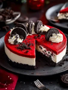 Christmas Red Velvet Cheesecake with Oreo Crust: A Festive Delight