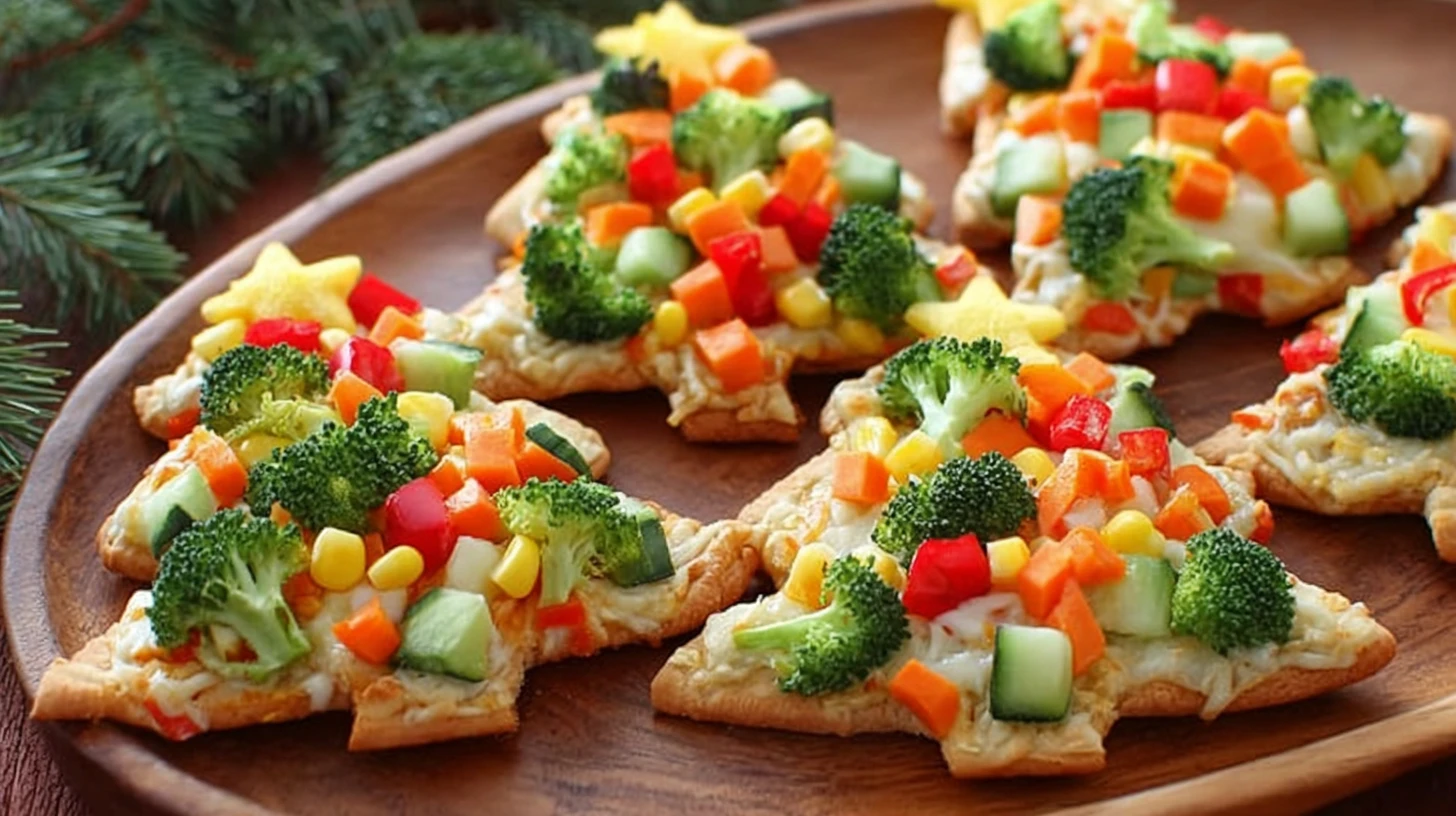 Make a Festive 15-Min Christmas Tree Veggie Pizza