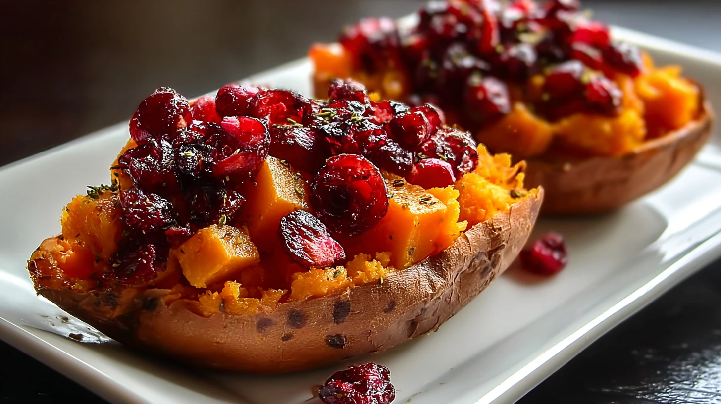 Cranberry Apple Sweet Potatoes Recipe Twice Baked Sweet Potatoes With Apples Festive Cranberry Apple Dishes Holiday Sweet ...