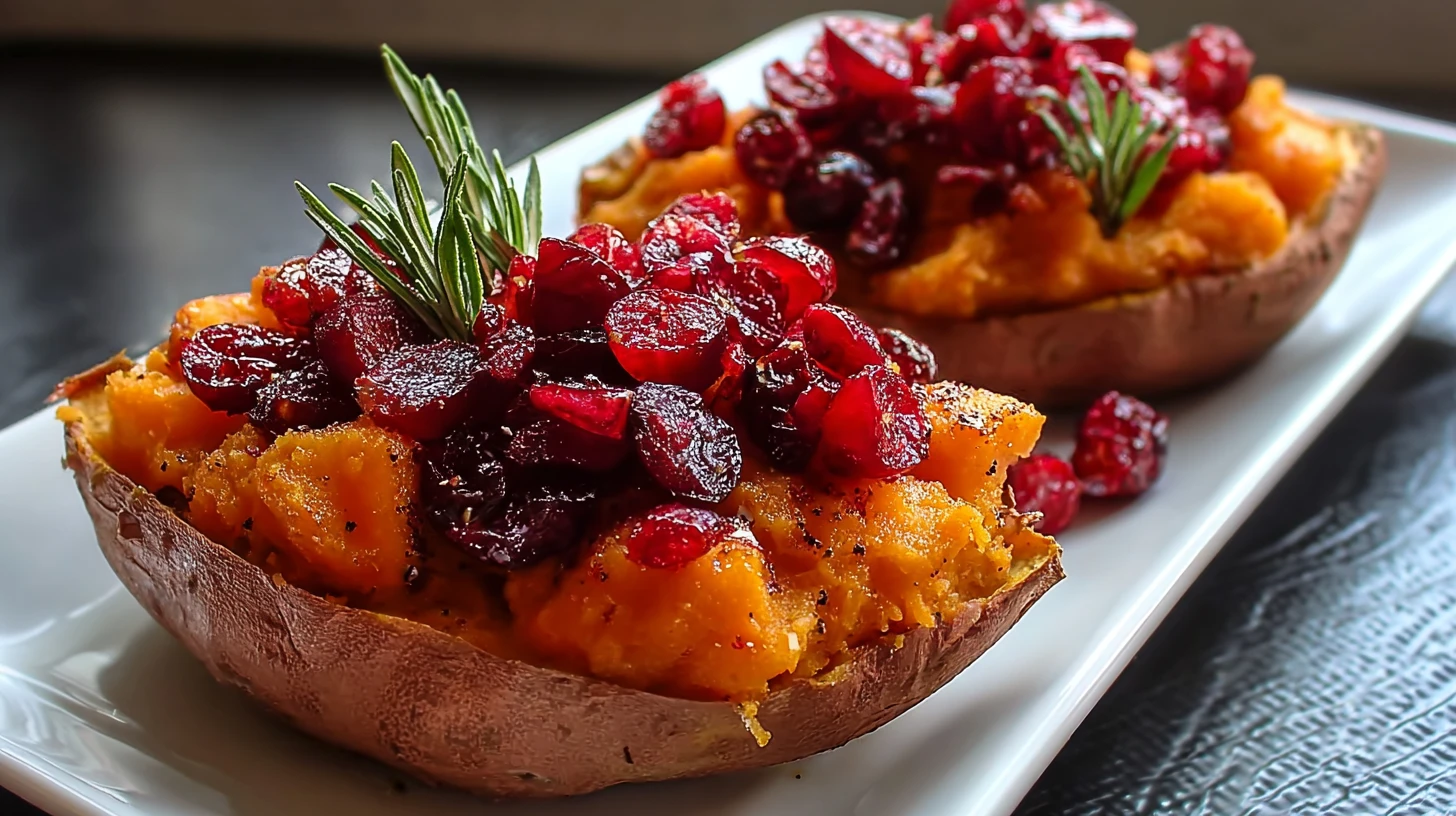 Cranberry Apple Sweet Potatoes Recipe Twice Baked Sweet Potatoes With Apples Festive Cranberry Apple Dishes Holiday Sweet ...