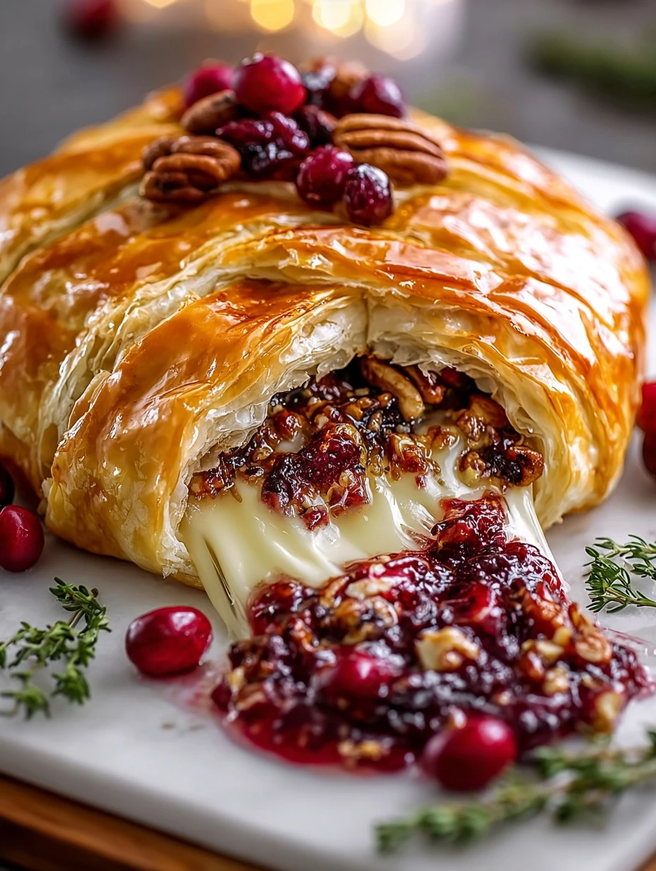 Cranberry Pecan Brie En Croûte Recipe Holiday Cranberry Pecan Brie Appetizer Easy Baked Brie With Cranberries And Pecans ...