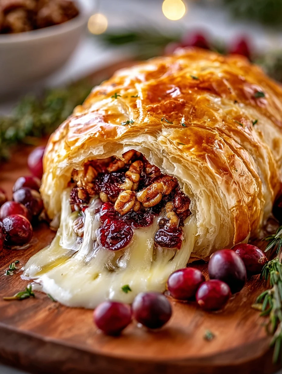 Cranberry Pecan Brie En Croûte Recipe Holiday Cranberry Pecan Brie Appetizer Easy Baked Brie With Cranberries And Pecans ...