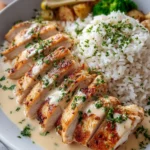Grilled Chicken with Creamy Herb Sauce and Roasted Sides