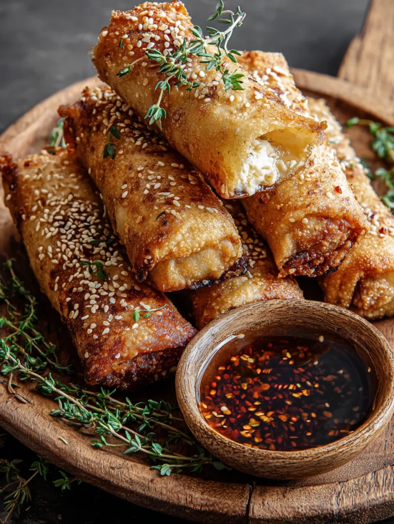 Crispy Feta Rolls Recipe Spicy Honey Drizzle Appetizer Feta Cheese Rolls With Honey Greek Feta Appetizer Recipes Spicy Hon...