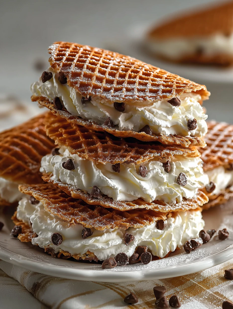 Decadent Chocolate Pizzelles Recipe Homemade Cannoli Cream Filling Best Chocolate Pizzelle Maker How To Make Cannoli Fille...