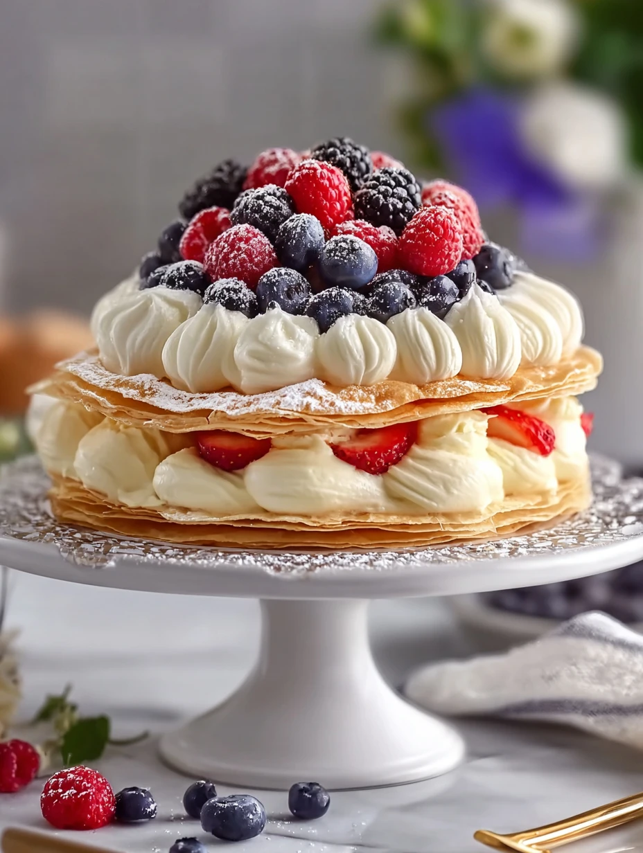 Decadent Puff Pastry Berry Cream Cake Recipe Easy Berry Cream Puff Pastry Cake Best Puff Pastry For Berry Cream Cake Homem...